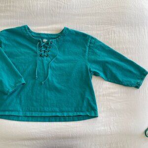 Lands End Teal Oversized Sweater (XXL)